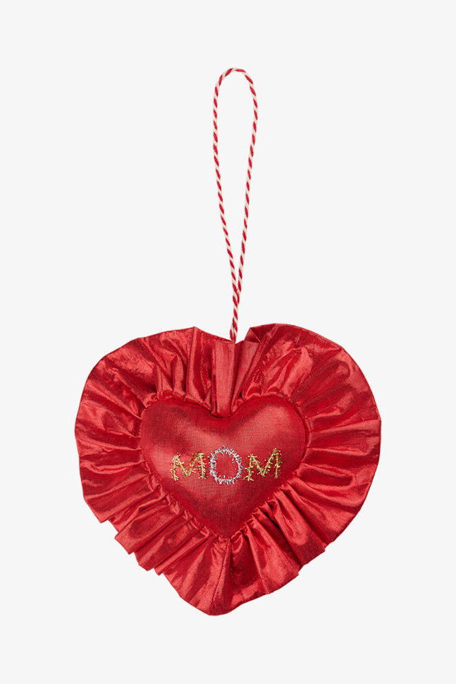 Sissel Edelbo - Ruffle Heart Ornament Se 2125 - Metallic Red