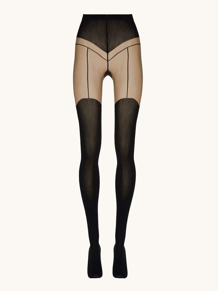 Wolford - Garter Belt Tights17630 - 9180 Black/black Strømpebukser 