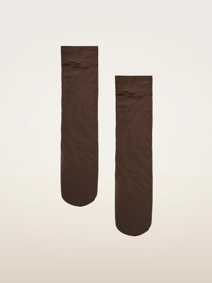Wolford - Rosebloom Net Knee-highs 31800 - 4884 Roasted Tea Strømper 