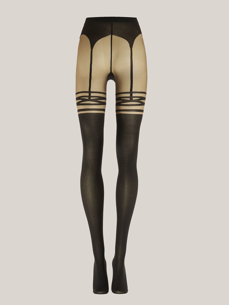 Wolford - Suspender Tights17653 - 9952 Umber/black Strømpebukser 