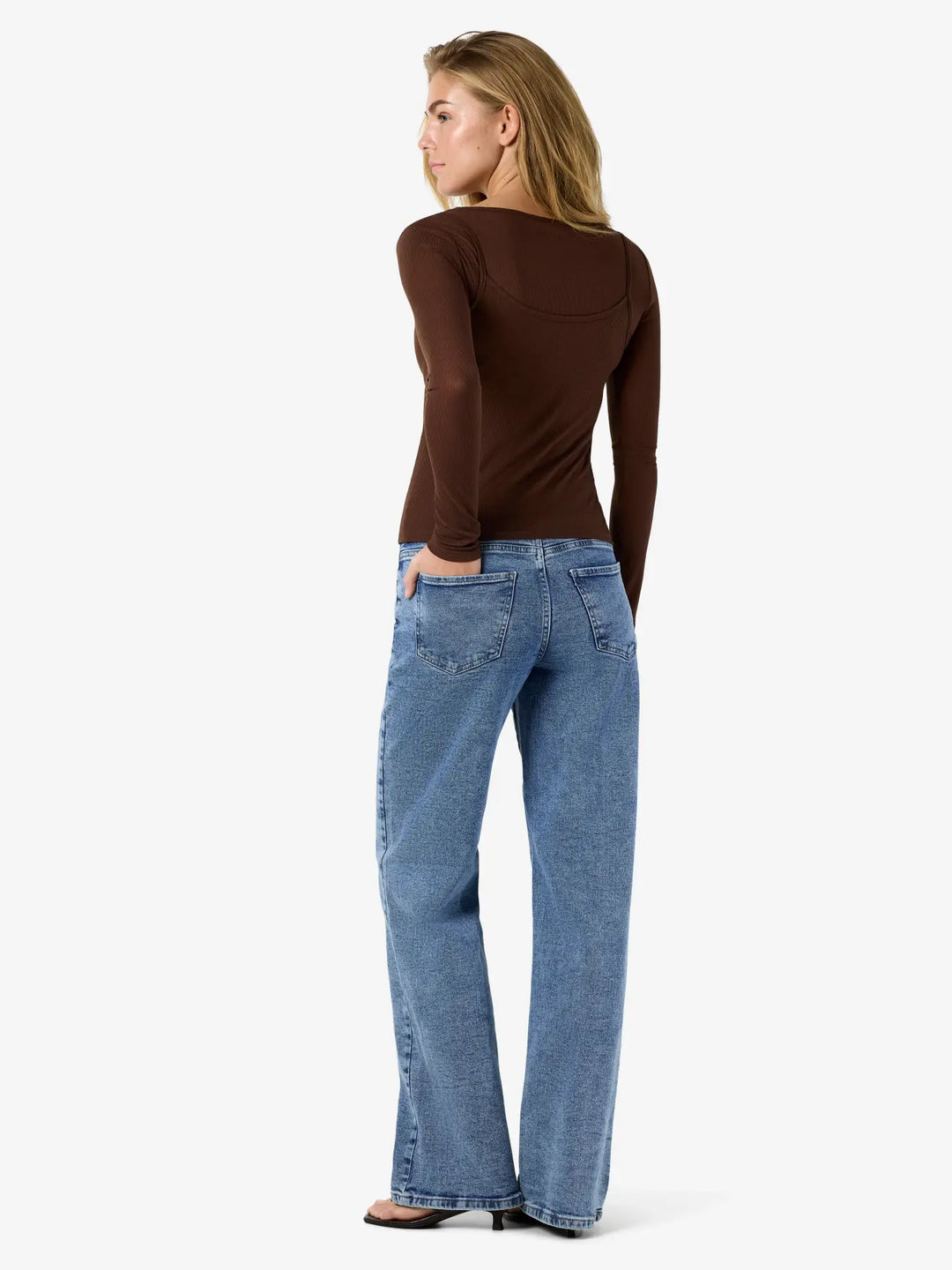 Noisy May - Nmnusa L/S Doublelayer Top - 5144780 Chocolate Brown