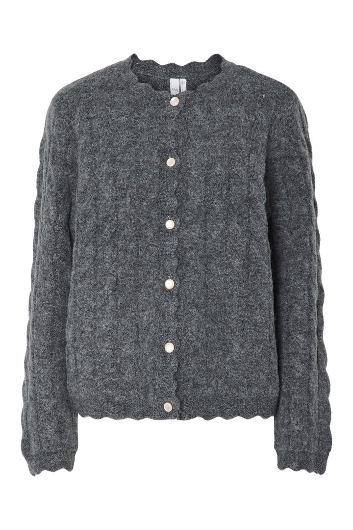 YAS - Yasbubera Ls Knit Cardigan - 4794873 Dark Grey Melange