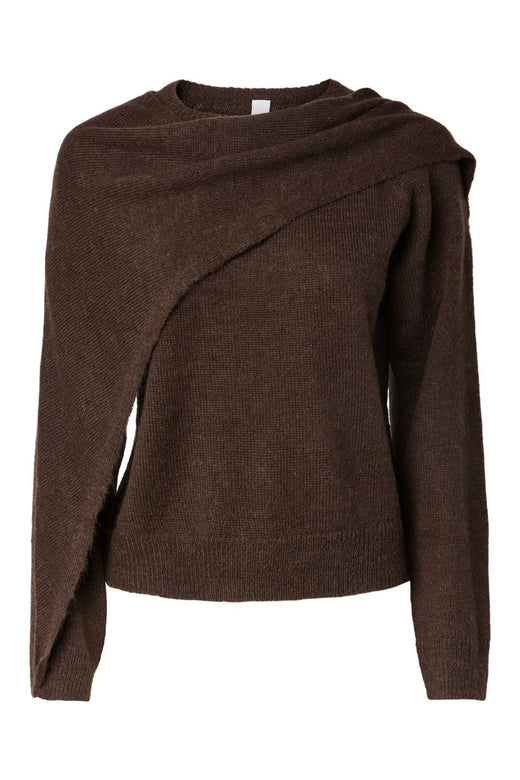 YAS - Yascala Ls Cape Knit Pullover - 5237991 Chocolate Brown