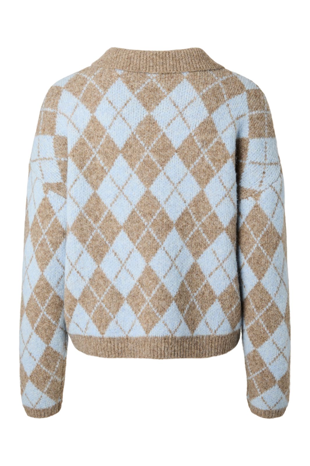 YAS - Yaschelli Ls Polo Knit Pullover - 5127097 Fungi W. Skyway Checks