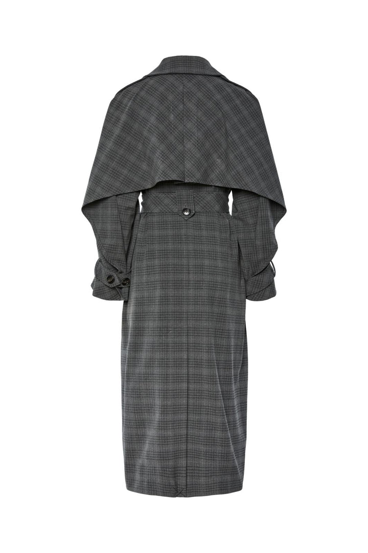 Y.A.S - Yascicco Ls Long Coat - 4887412 Dark Grey Melange W. Black
