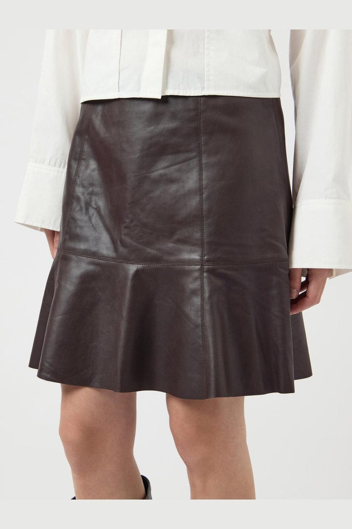 YAS - Yascolly Naplon Leather Skirt - 5091002 Chocolate Brown