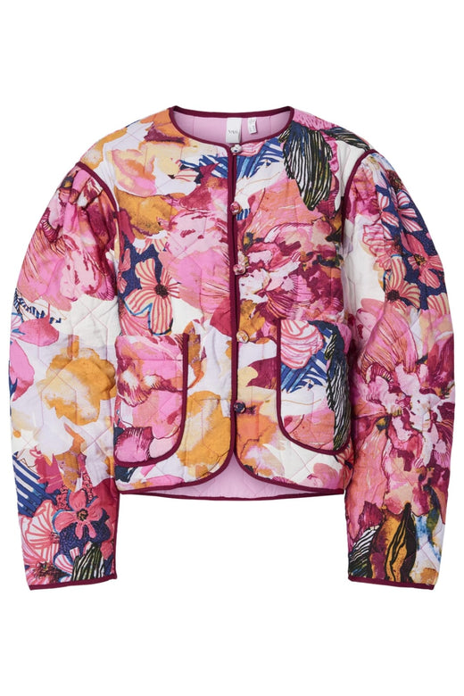 Y.A.S - Yasdelphi Ls Quilted Jacket - 4761618 Sachet Pink Delphi Print Jakker 