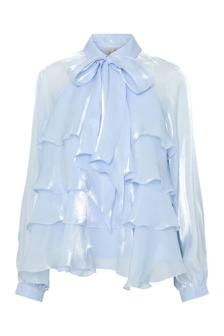 Forhåndsbestilling - Y.A.S - Yaseloise Ls Shiny Top - 4673891 Vista Blue