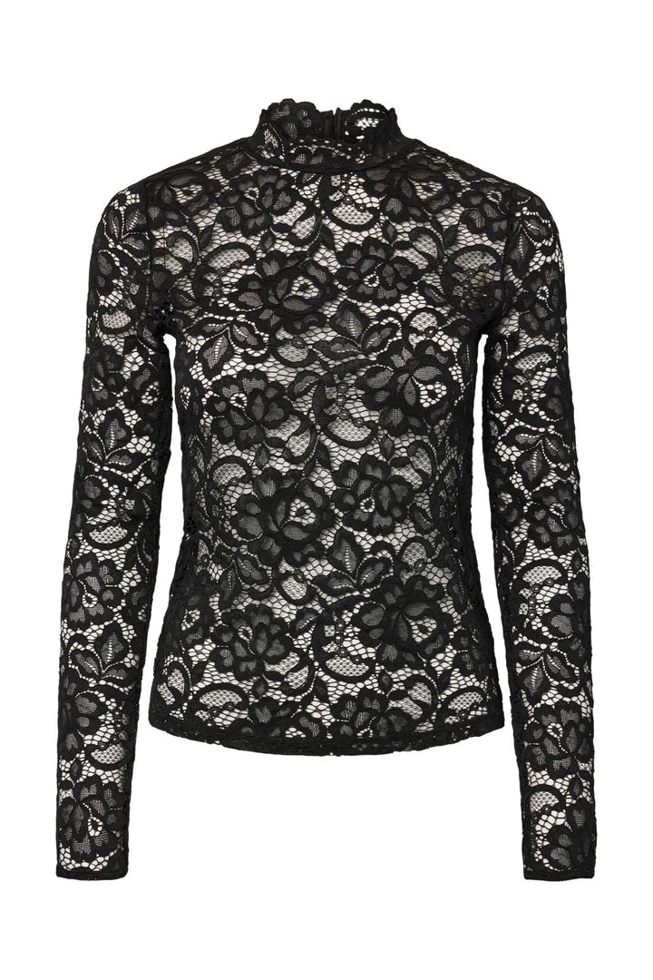 Y.A.S - Yaslacey Ls Lace Top - 4961142 Black