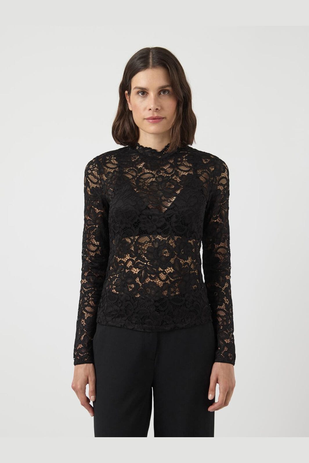 Y.A.S - Yaslacey Ls Lace Top - 4961142 Black