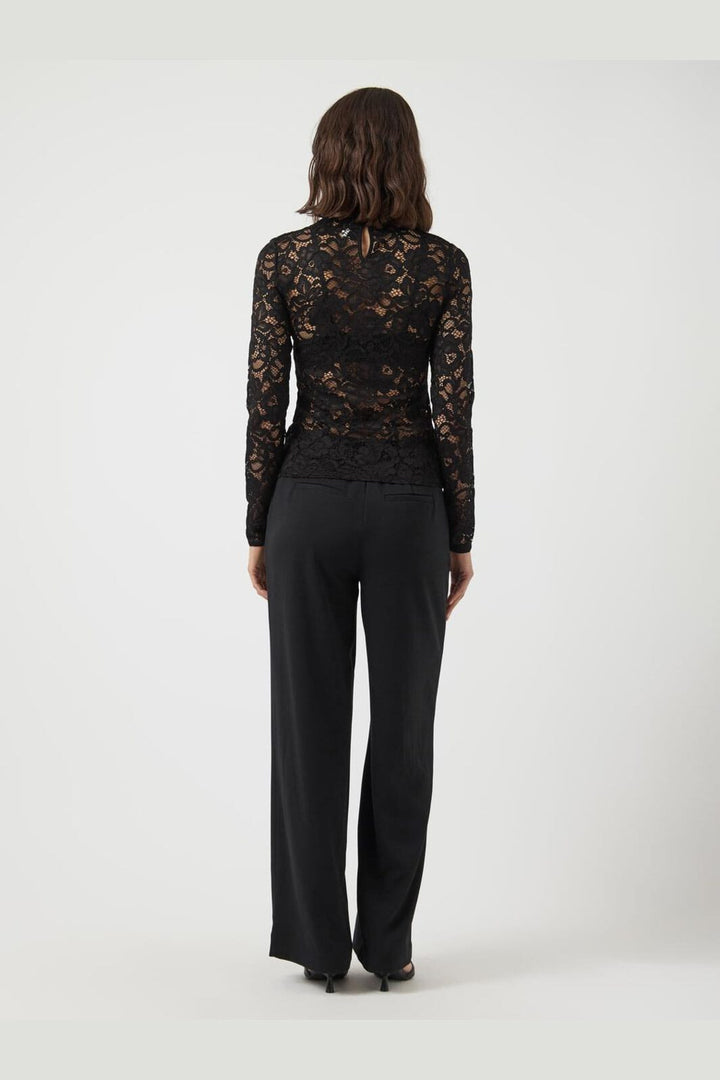 Y.A.S - Yaslacey Ls Lace Top - 4961142 Black