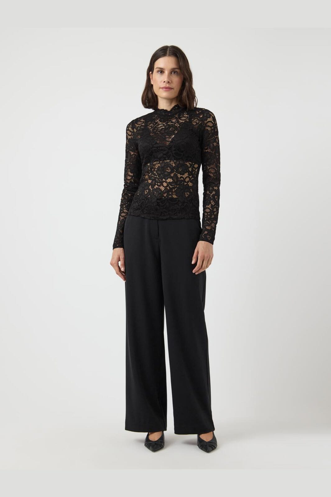 Y.A.S - Yaslacey Ls Lace Top - 4961142 Black