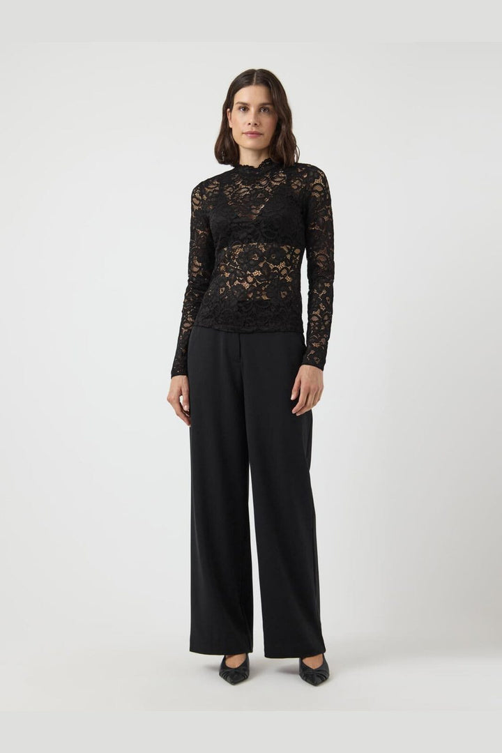 Y.A.S - Yaslacey Ls Lace Top - 4961142 Black
