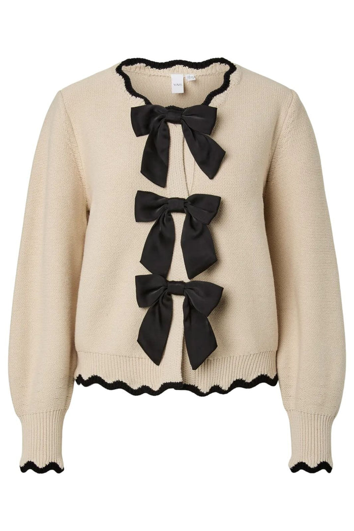 YAS - Yaslelu Ls Bow Knit Cardigan - 5102378 Birch Cardigans 