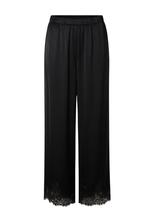 YAS - Yaspersi Satin Lace Pants - 5221208 Black