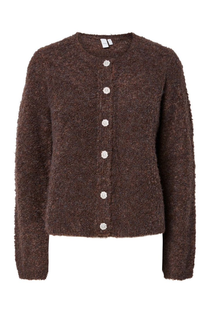 YAS - Yasplyra Ls Knit Cardigan - 4909713 Chocolate Brown