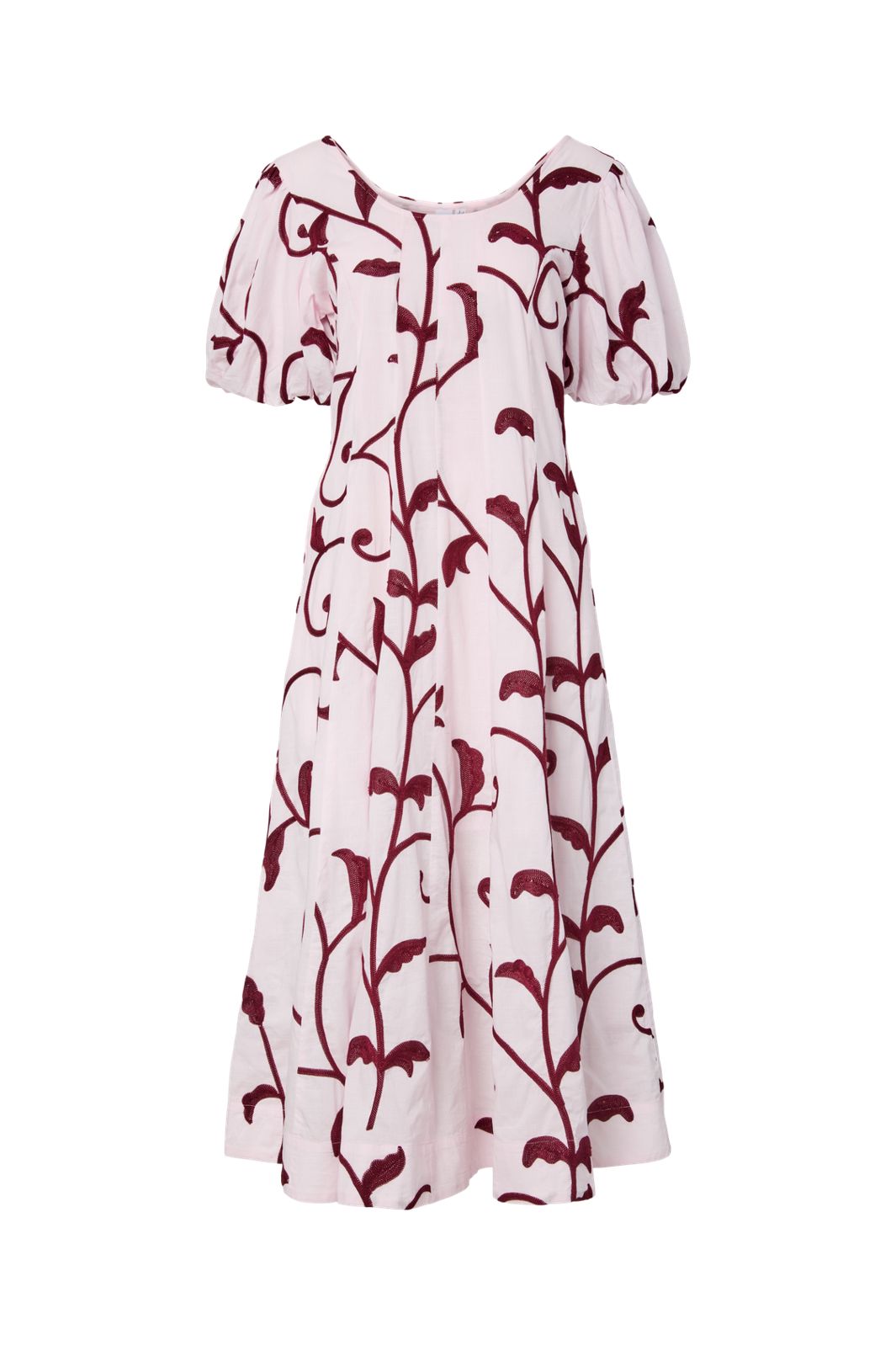 YAS - Yasromy Ss Long Dress - 4966504 Ballerina W. Rhododendron Embrodery