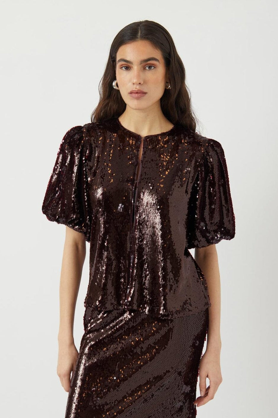 YAS - Yasroyalina 2/4 Sequin Top - 4862794 Port Royale W Sequins