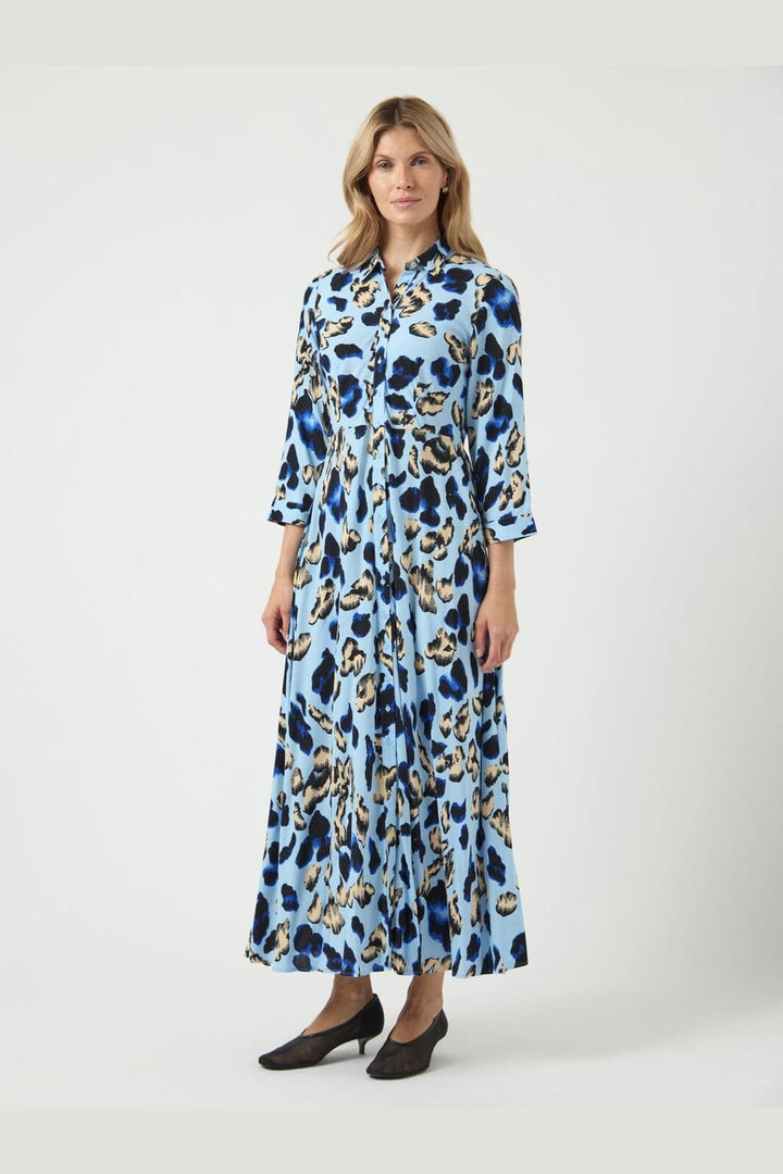 YAS - Yassavanna Long Shirt Dress - 4481807 Clear Sky Liro Print