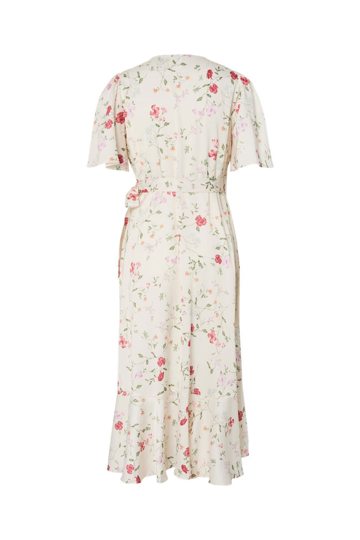 YAS - Yasthea 2/4 Midi Wrap Dress - 5005549 Pristine Botalia