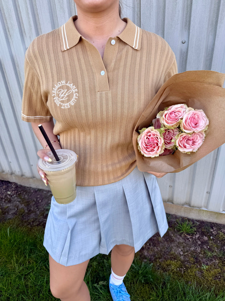 Yellow Lane - Lane Mini Skorts 165303 - 133 - Grey Melange Shorts 