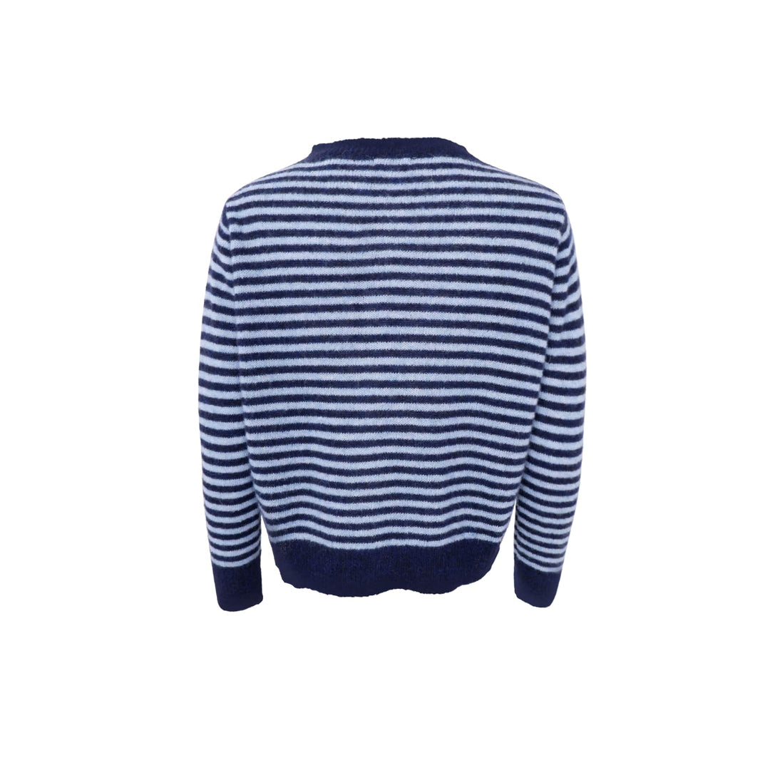 Black Colour - Bcdell Striped Knit Cardigan 1257 - Navy