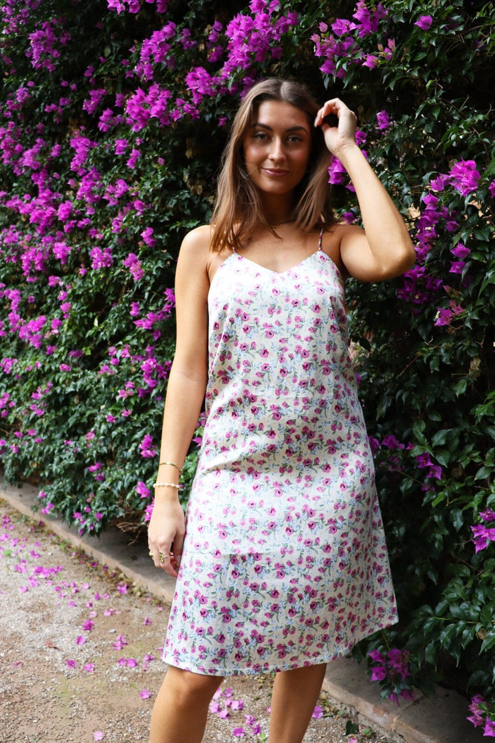 Forudbestilling - Liberte - Danda-Strap-Dress - Creme Flower (Juni/Juli) Kjoler 