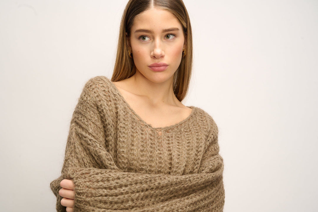 Noella - Joseph Knit Sweater - 143 Brown Strikbluser 