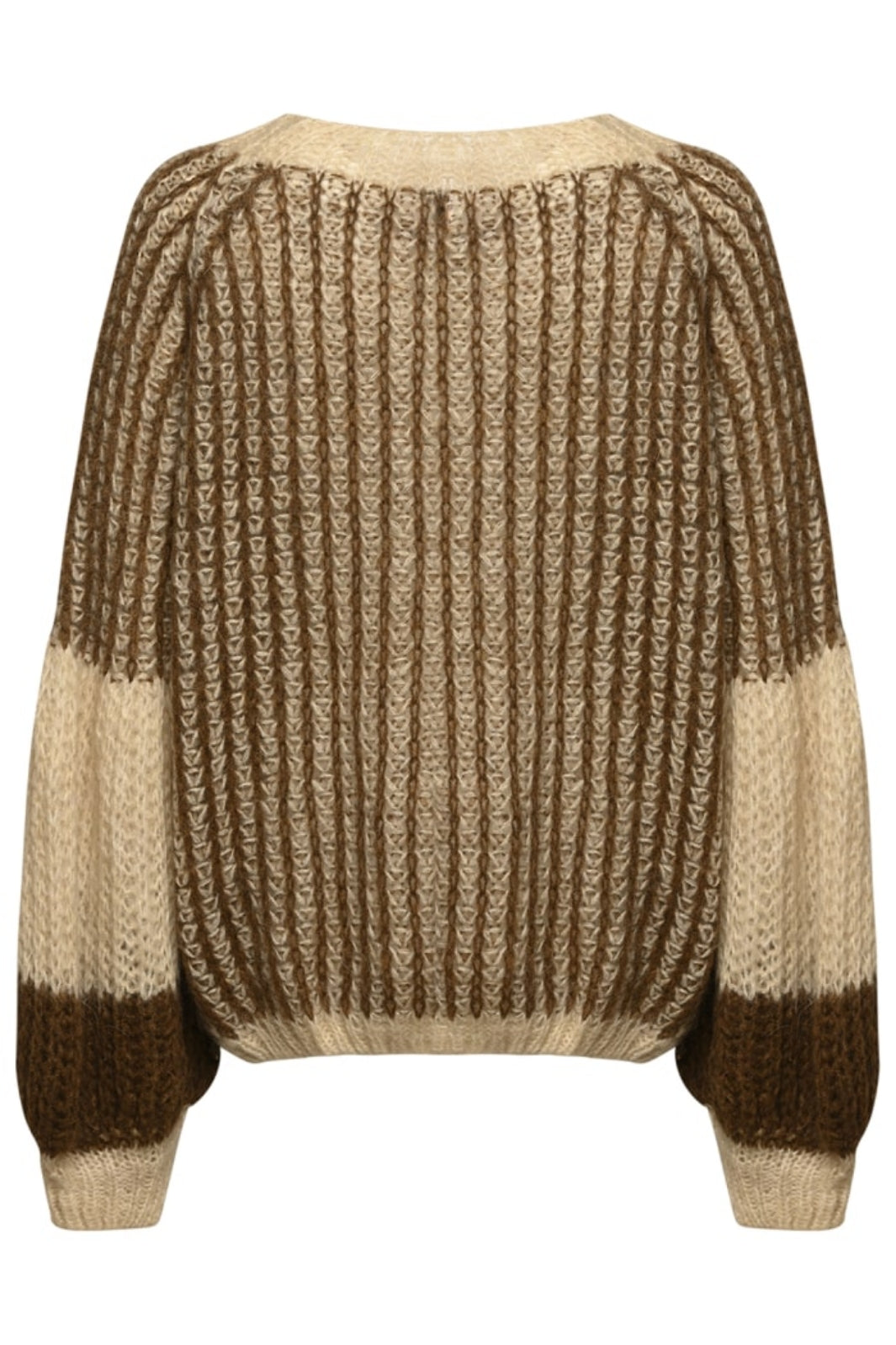 Noella - Liana Knit Sweater - Beige/Brown Strikbluser 